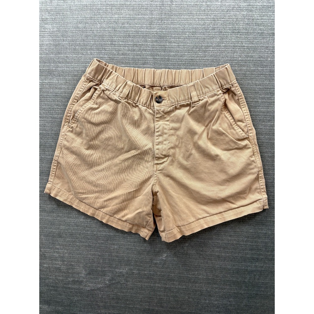 Bearbottom Shorts Mens M Beige Chino Stretch 5.5" Inseam Elastic Waist Preppy